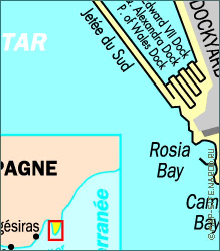 mapa de Gibraltar em frances