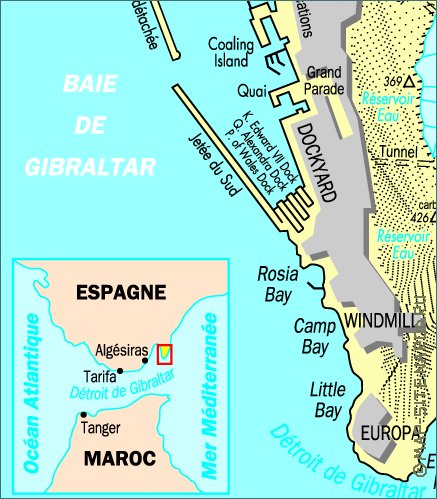 mapa de Gibraltar em frances