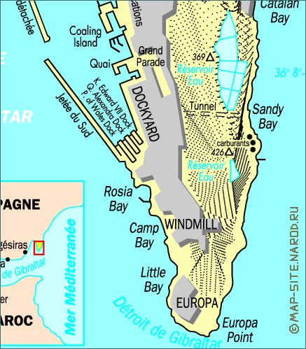 mapa de Gibraltar em frances