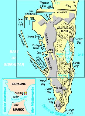 mapa de Gibraltar em frances