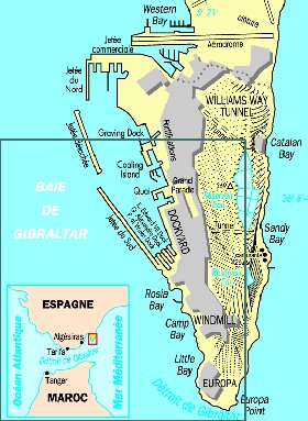 mapa de Gibraltar em frances