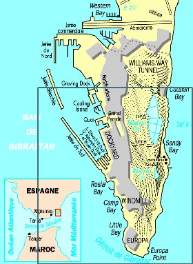 mapa de Gibraltar em frances