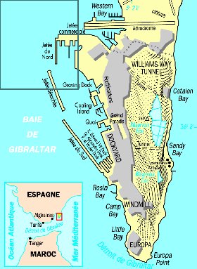 mapa de Gibraltar em frances