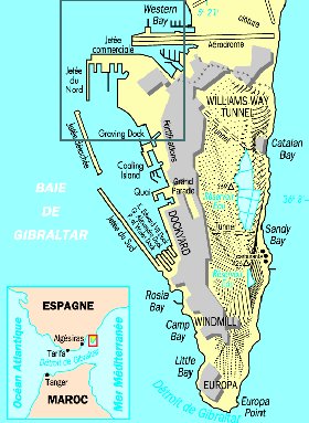 mapa de Gibraltar em frances