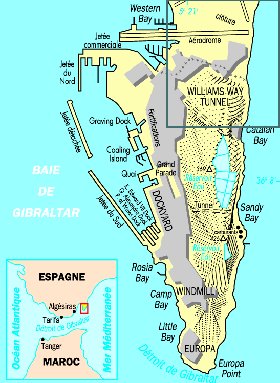 mapa de Gibraltar em frances