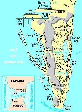 mapa de Gibraltar em frances
