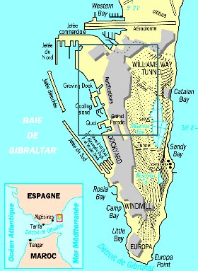 mapa de Gibraltar em frances