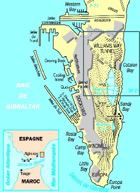 mapa de Gibraltar em frances