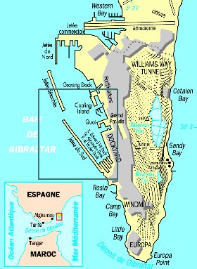 mapa de Gibraltar em frances