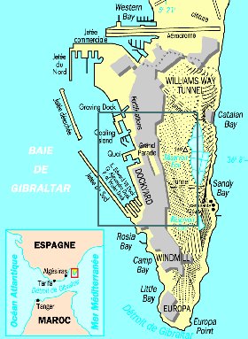 mapa de Gibraltar em frances