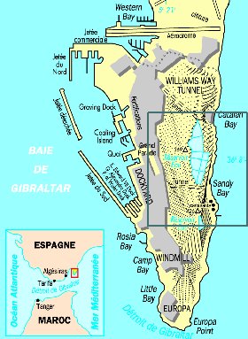 mapa de Gibraltar em frances