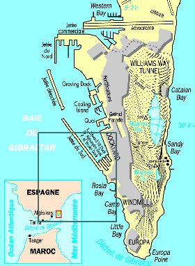 mapa de Gibraltar em frances