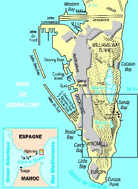 mapa de Gibraltar em frances