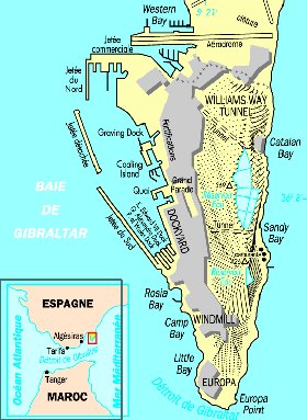 mapa de Gibraltar em frances