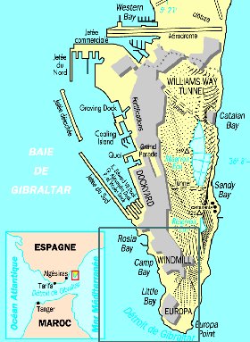 mapa de Gibraltar em frances