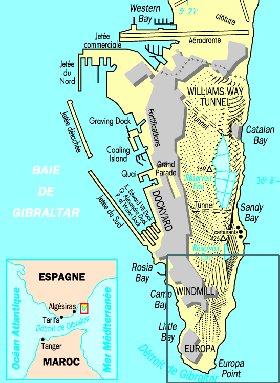 mapa de Gibraltar em frances