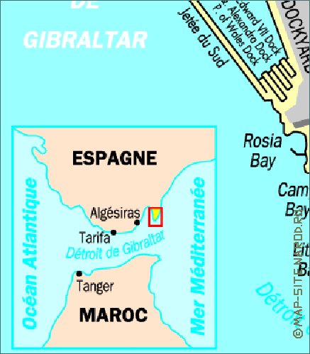 mapa de Gibraltar em frances