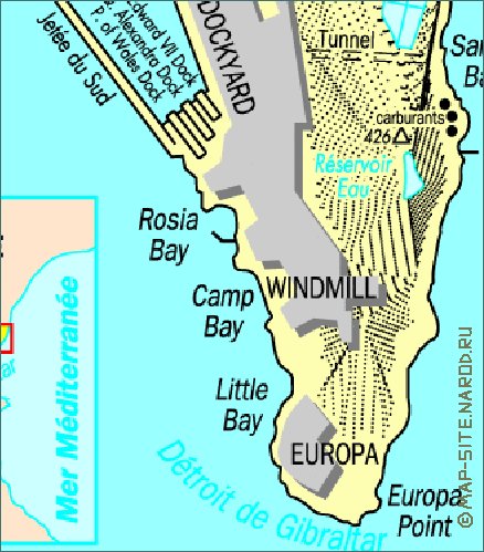 mapa de Gibraltar em frances