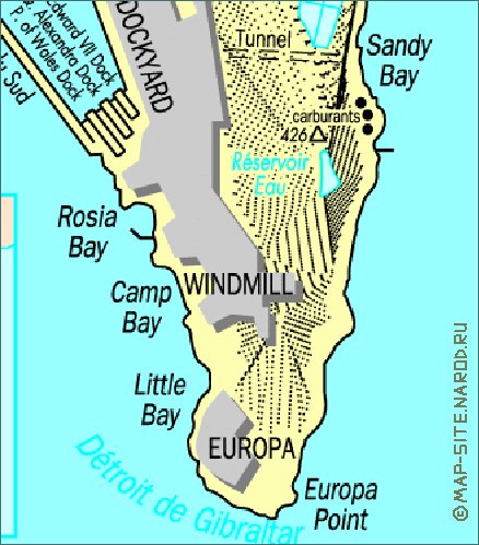 mapa de Gibraltar em frances