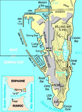 mapa de Gibraltar em frances