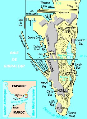 mapa de Gibraltar em frances