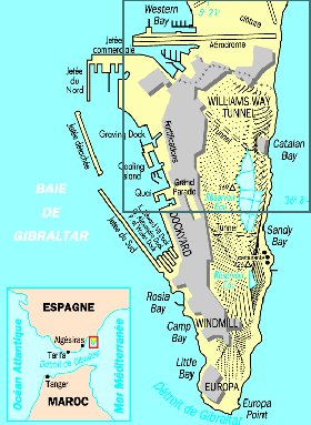 mapa de Gibraltar em frances