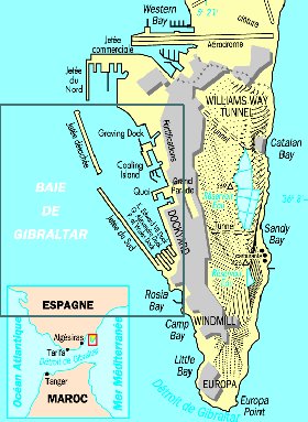 mapa de Gibraltar em frances