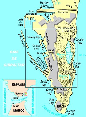 mapa de Gibraltar em frances