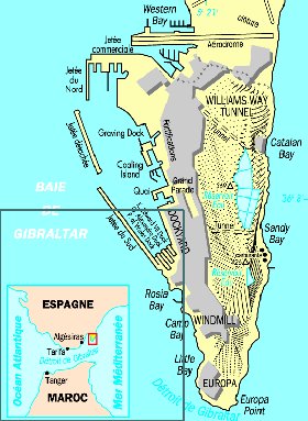 mapa de Gibraltar em frances