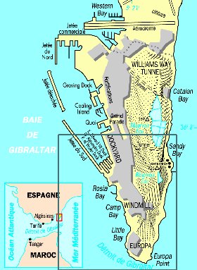 mapa de Gibraltar em frances