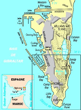 mapa de Gibraltar em frances