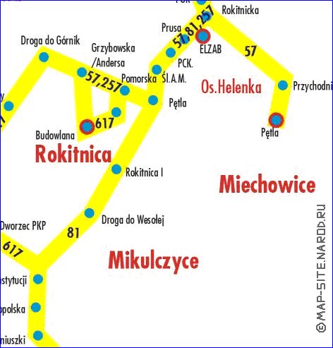 mapa de Gliwice