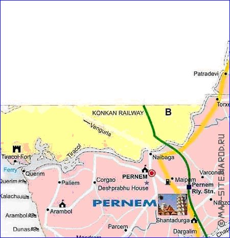 Administratives carte de Goa en anglais