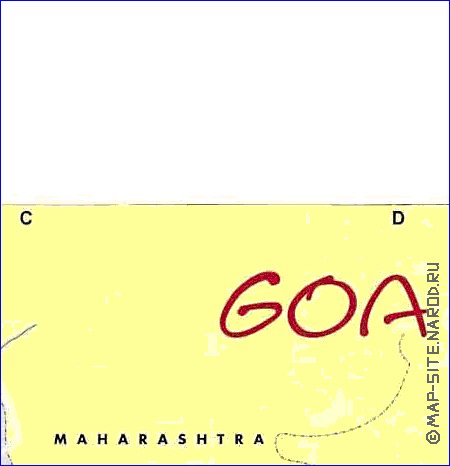 Administrativa mapa de Goa em ingles