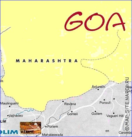 Administratives carte de Goa en anglais