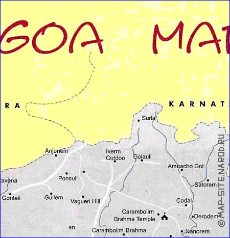 Administrativa mapa de Goa em ingles