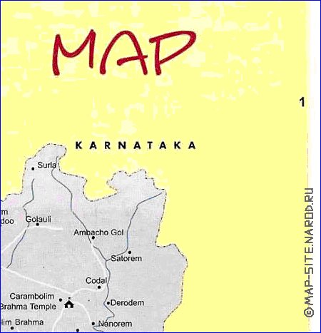 Administrativa mapa de Goa em ingles