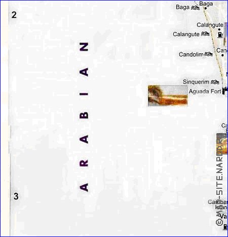 Administrativa mapa de Goa em ingles