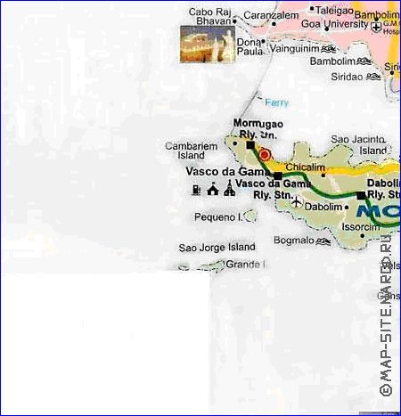 Administrativa mapa de Goa em ingles