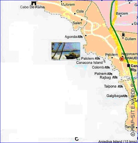 Administrativa mapa de Goa em ingles