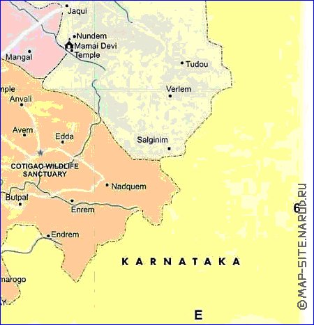 Administratives carte de Goa en anglais