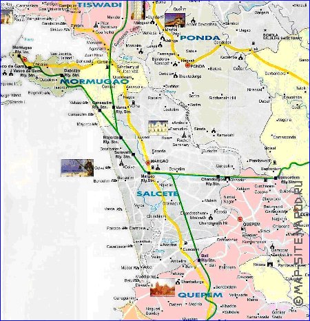 Administratives carte de Goa en anglais