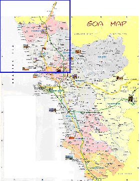 Administrativa mapa de Goa em ingles