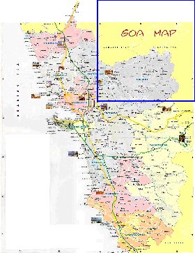 Administrativa mapa de Goa em ingles