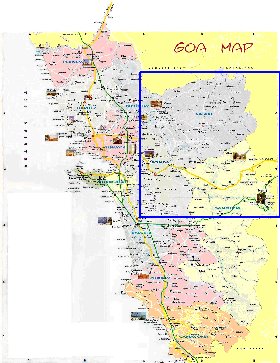 Administratives carte de Goa en anglais