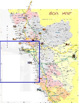 Administratives carte de Goa en anglais