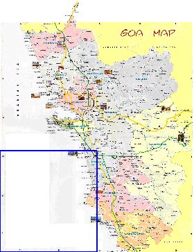 Administrativa mapa de Goa em ingles