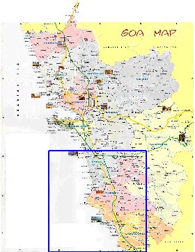 Administrativa mapa de Goa em ingles