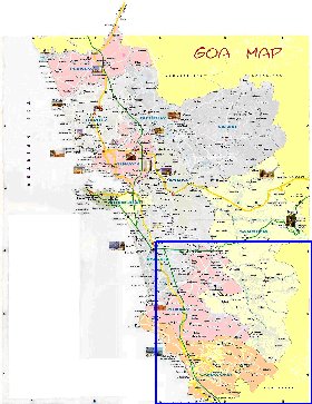 Administratives carte de Goa en anglais