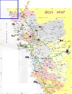 Administrativa mapa de Goa em ingles